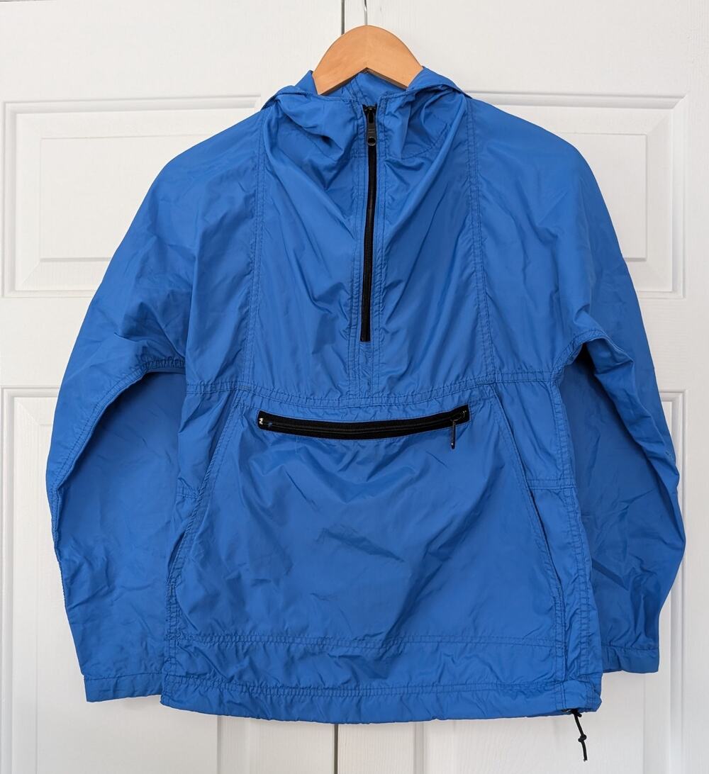 L.L. Bean Vintage Blue Pullover Hooded Windbreaker